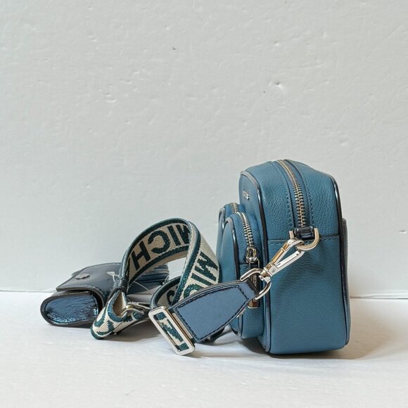 Michael Kors Jet Set Travel Medium Shoulder Crossbody Bag Tech Attached Teal - Picture 6 of 14